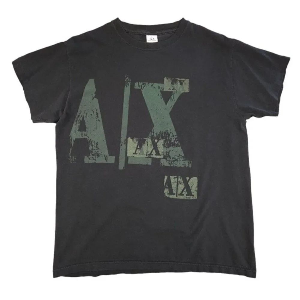 Vintage Armani Exchange T Shirt Mens Size Medium Black 90s A/X Made In USA